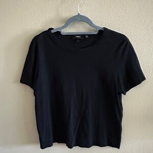 Theory Black Short Sleeve Crewneck Tee
